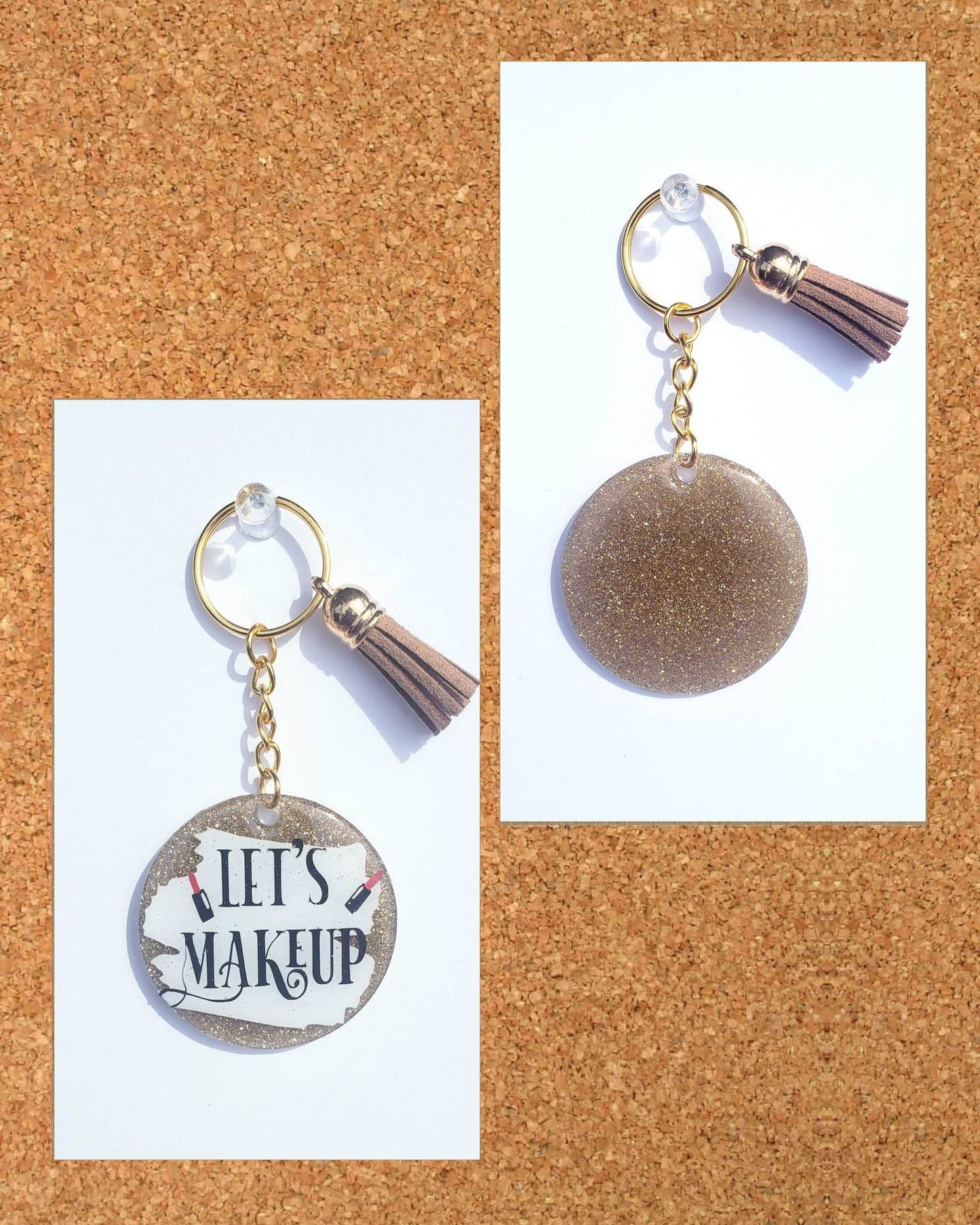 AB Key Chain "Lets Makeup"