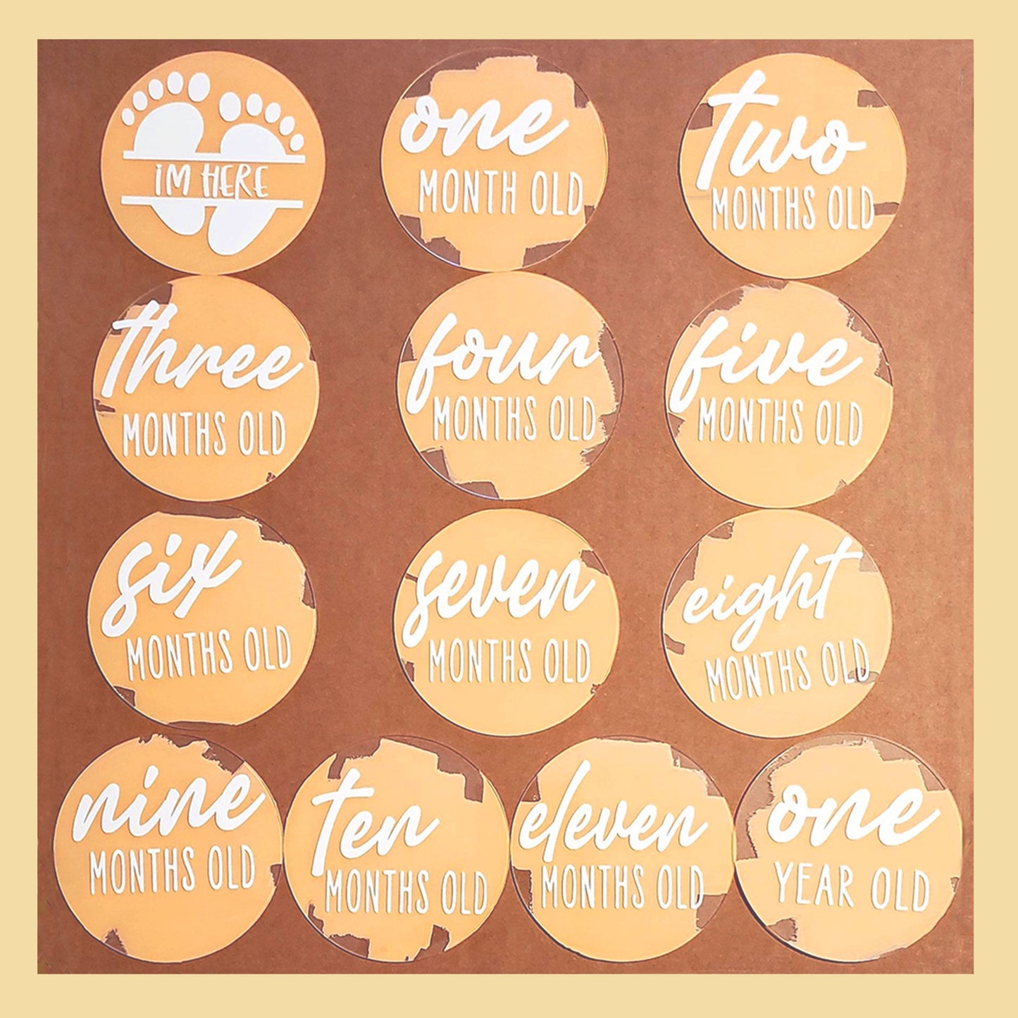 Baby Milestone "Beige & White"