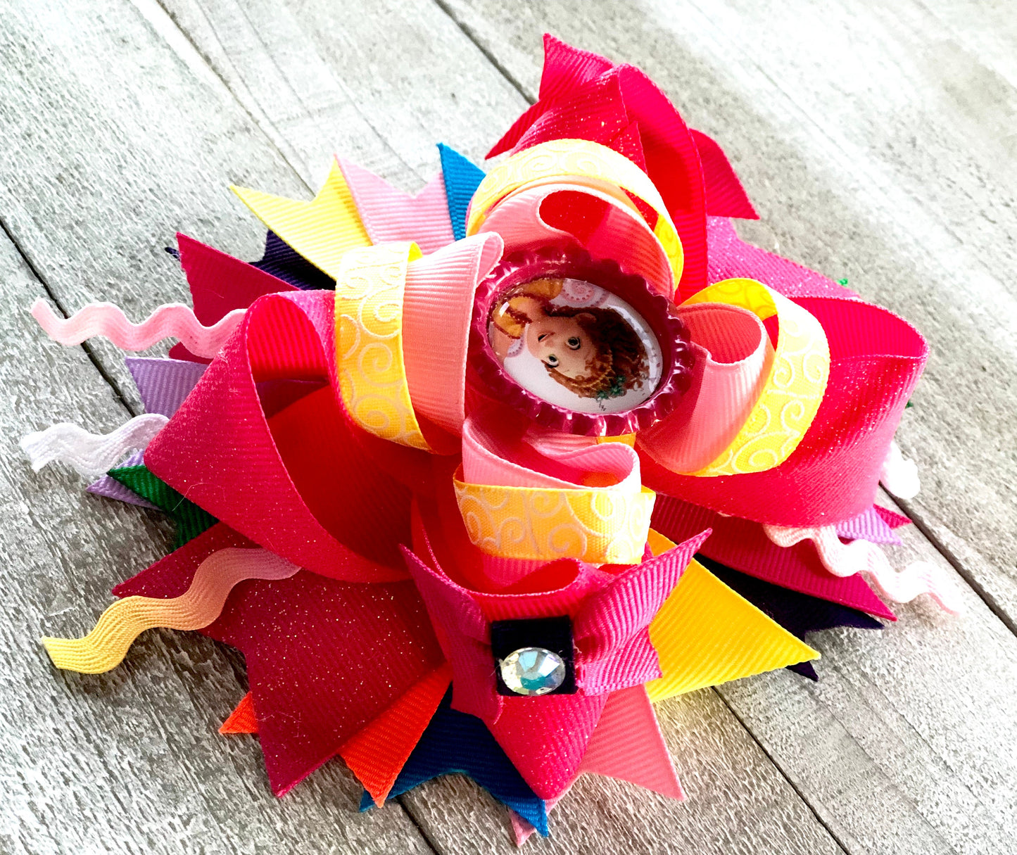 Over The Top Bow ~ Fancy Nancy Bow ~ Character Bow~ Multi Colored Bow~ Boutique Bow~ Double Layered Bow ~ 5" inch Medium Bow