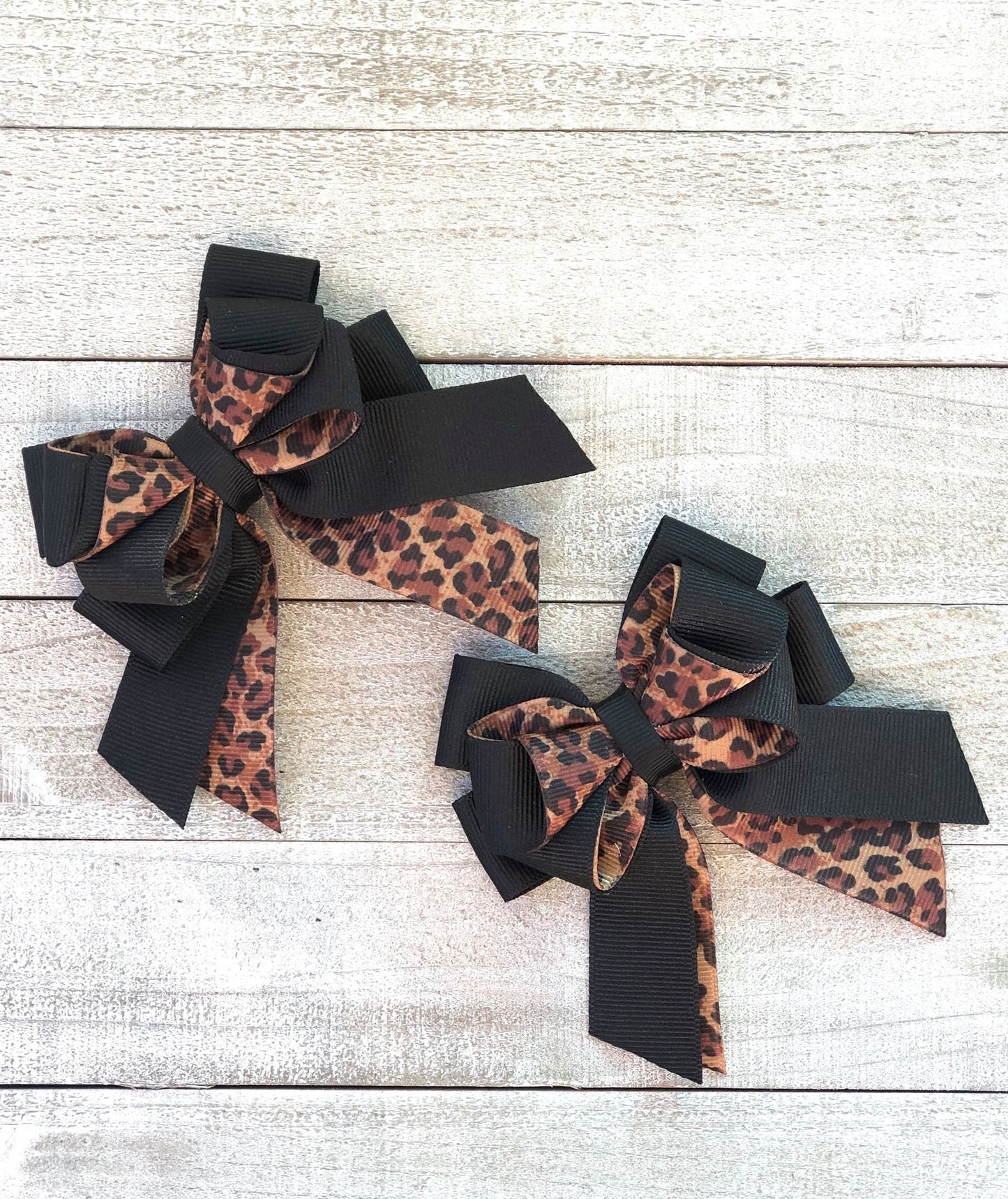 Leopard Print Bow ~Sailor Bow~ Pony Tail Bow~ 4" inch Small Bow