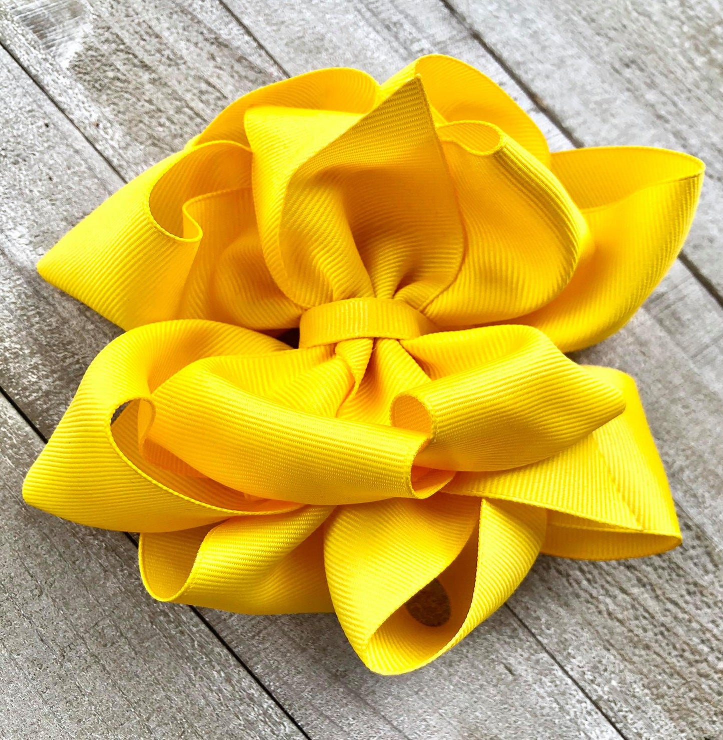 Jumbo Size Bow~ Yellow Octopus Bow~Boutique Style Bow~ 5" inch Large Bow